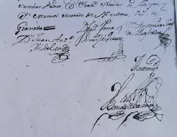 Rúbricas del contrato del órgano para el convento de Santa Isabel la Real