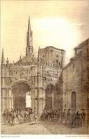 Plaza de la Trinidad (a la derecha, puerta del convento de la Santísima Trinidad, 1862)