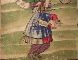 Morisca granadina bailando. Trachtenbuch. Christoph Weiditz. Germanisches Nationalmuseum Nürnberg, Hs. 22474