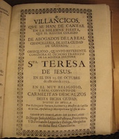 Villancicos que se han de cantar... Santa Teresa de Jesús... 1723