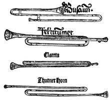 Trompetas. Musica getuscht und angezogen. Sebastián Virdung (1511)