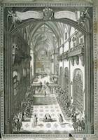 Las Cortes de Castilla juran a Felipe V (1701) en la iglesia de los jerónimos. Juan Bautista Berterham y Felipe Palota (1703)