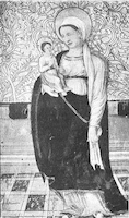 Tabla de la Virgen del antiguo retablo de la capilla de San Miguel. Maestro de Lledó