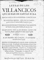 Letras de los villancicos que se han de cantar (Jaén: José Copado, 1695)