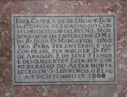 Lápida del sepulcro de don Juan de Borja. São Roque