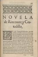 Miguel de Cervantes. Rinconete y Cortadillo. Novelas ejemplares. Madrid, Juan de la Cuesta, 1613