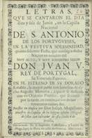 Letras, que se cantaron el día diez y seis de Junio, en la Capilla Nacional de S. Antonio de los Portugueses (1)