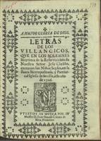 Letras de los villancicos que se cantaron en los Maitines de Resurrección en la catedral de Sevilla (1706)
