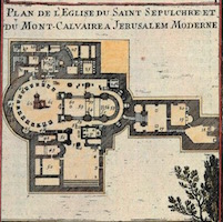 Plano de la iglesia del Santo Sepulcro. Alain Manesson Mallet (1683)