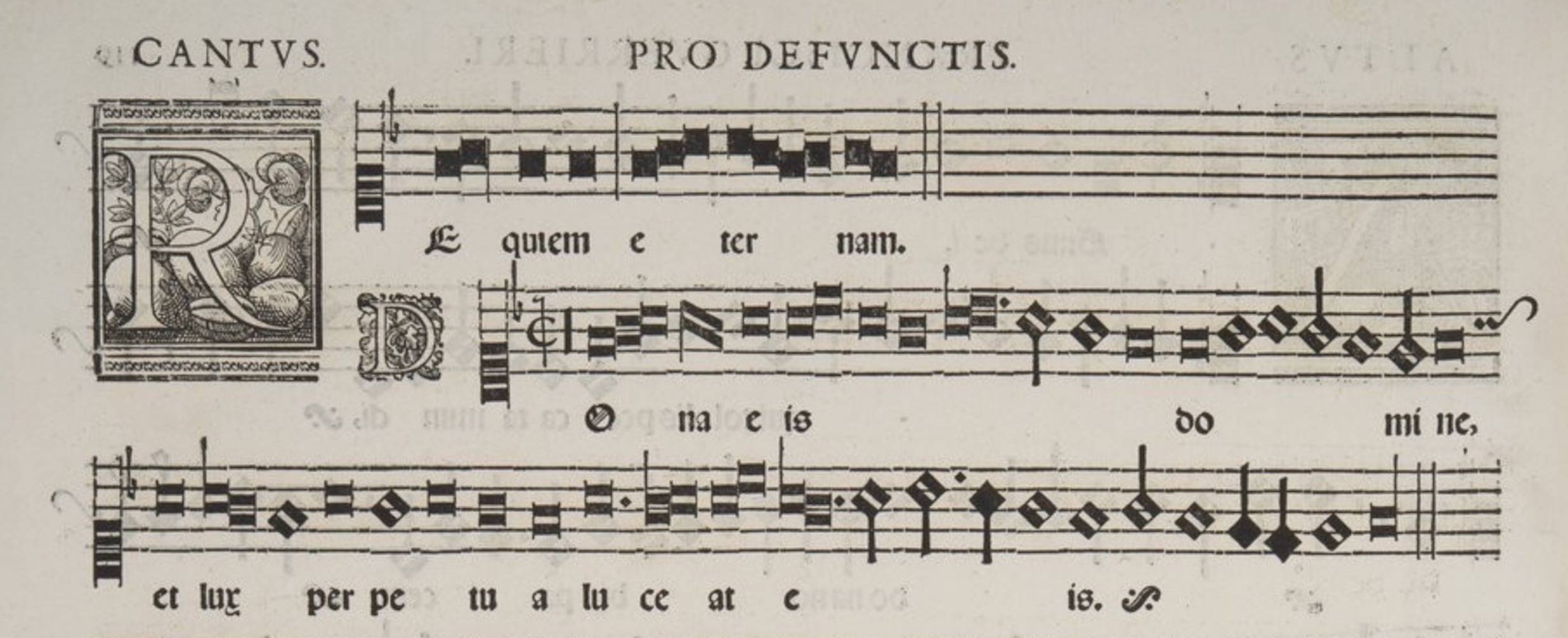 Cantus del Introito de la MIssa Pro defunctis a 6 de Francisco Guerrero (1582)