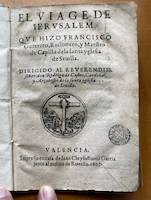 Francisco Guerrero. El viaje de Jerusalén. Valencia: Juan Crisóstomo Garriz, 1603 (portada)