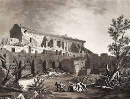 Vista del costado del convento de Santa Catalina en 1808. Juan Gálvez (dibujo) y Fernando Brambila (grabado). Cádiz, 1812