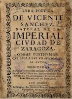 Lyra poética. Vicente Sánchez. Zaragoza: Manuel Román, 1688
