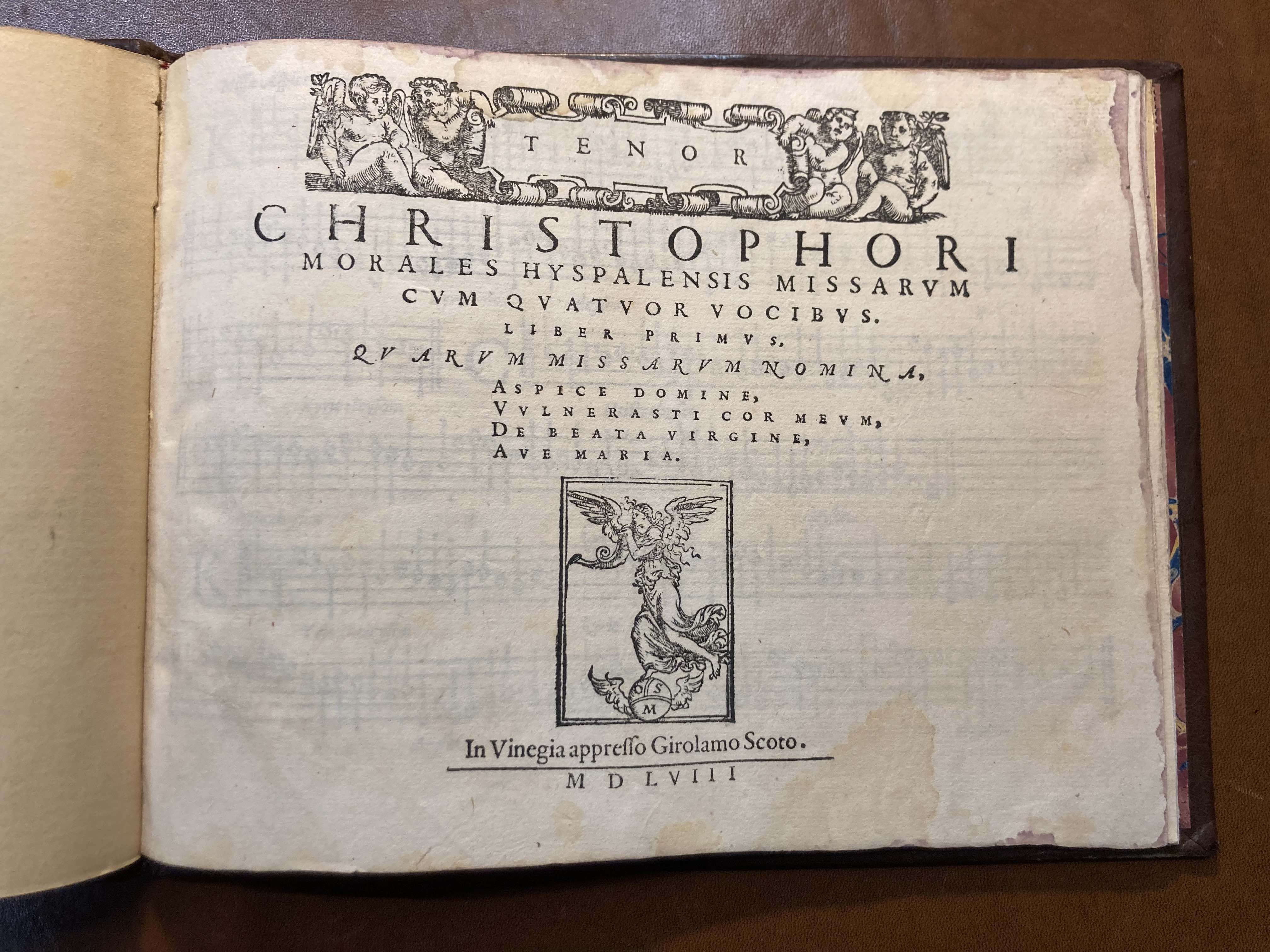 Portada. <em>Missarum cum quatuor vocibus liber primus</em> (1558)