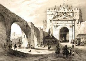 Caños y puerta de Carmona. Genaro Pérez Villaamil. España artística y monumental (1865)