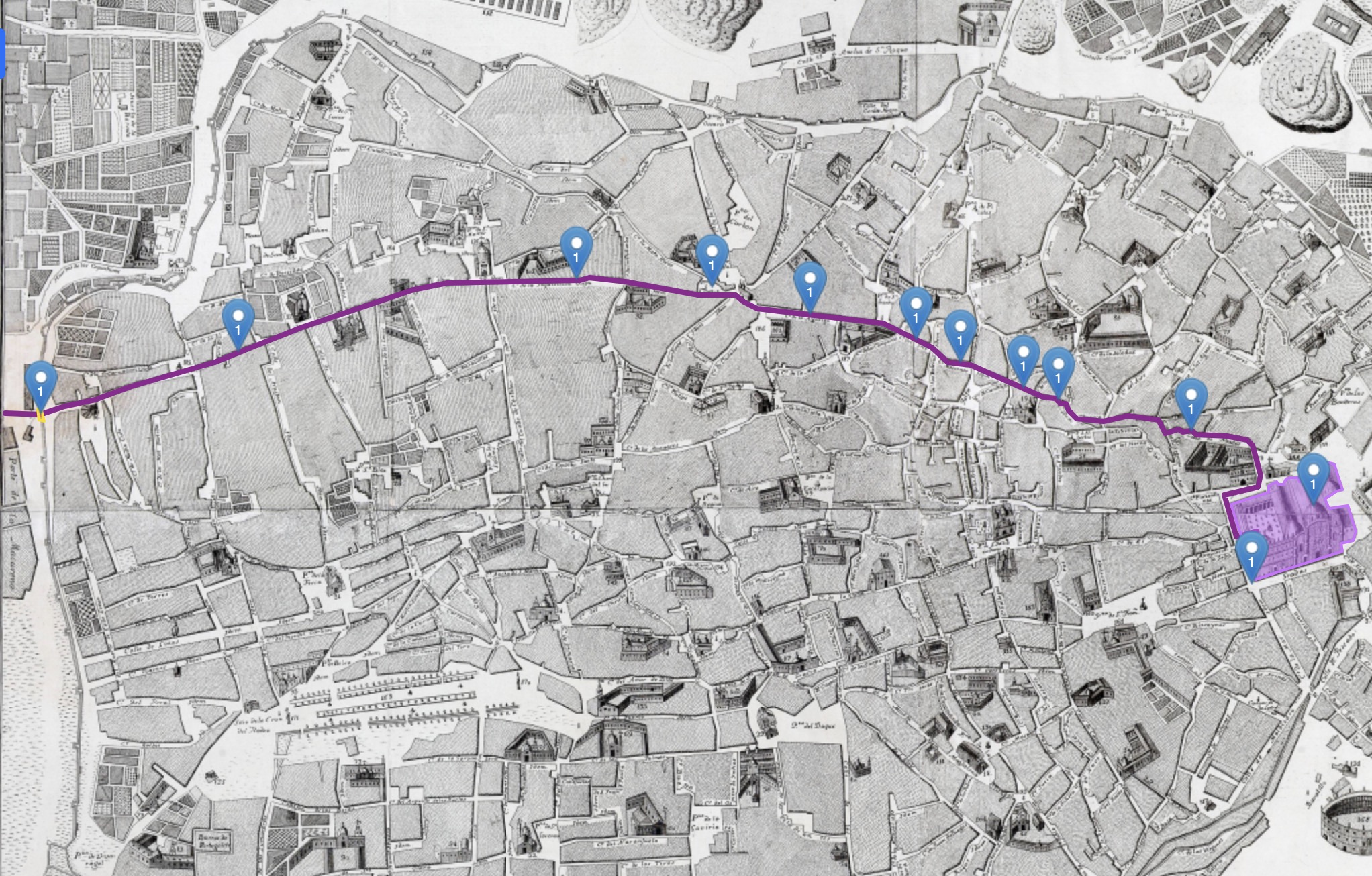 Itinerario de las entradas reales por la puerta de la Macarena