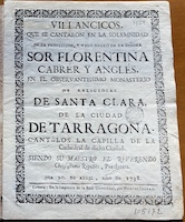 Villancicos que se cantaron... Sor Florentina Cabrer y Anglés (1738)